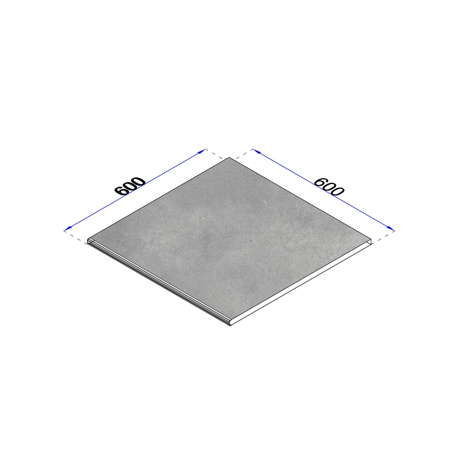Poolrandsteine Vollmaß Zementoptik Grau 60x60 cm - flairando