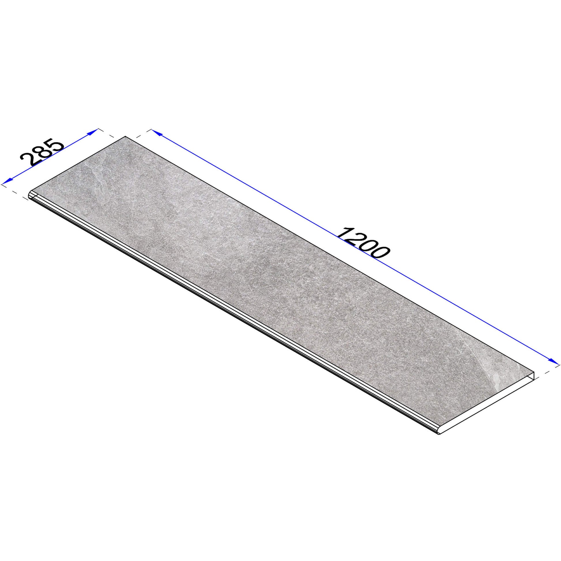 Beckenrandstein 28,5 cm breit gerundete kante