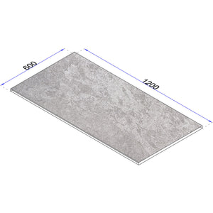 Poolrandplatte Schieferoptik grau 60 cm breit gefaste Kante