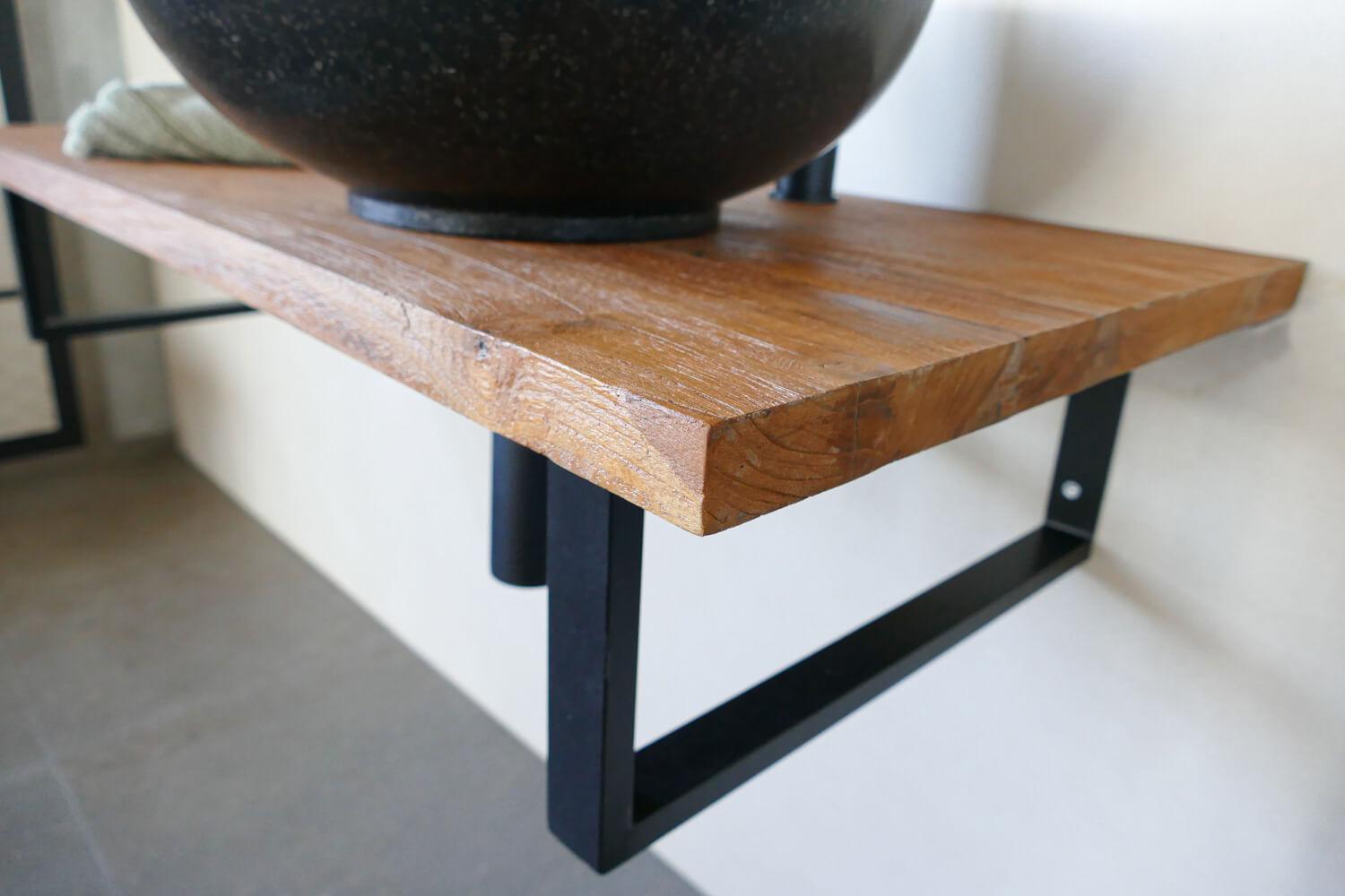 Waschtischplatte Teakholz rustikal