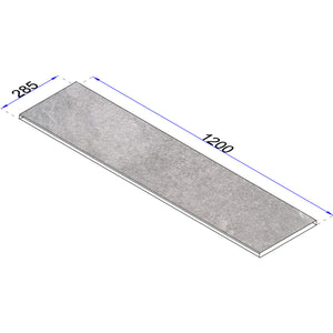 Beckenrandstein Skizze 28,5 cm breit gefaste Kante