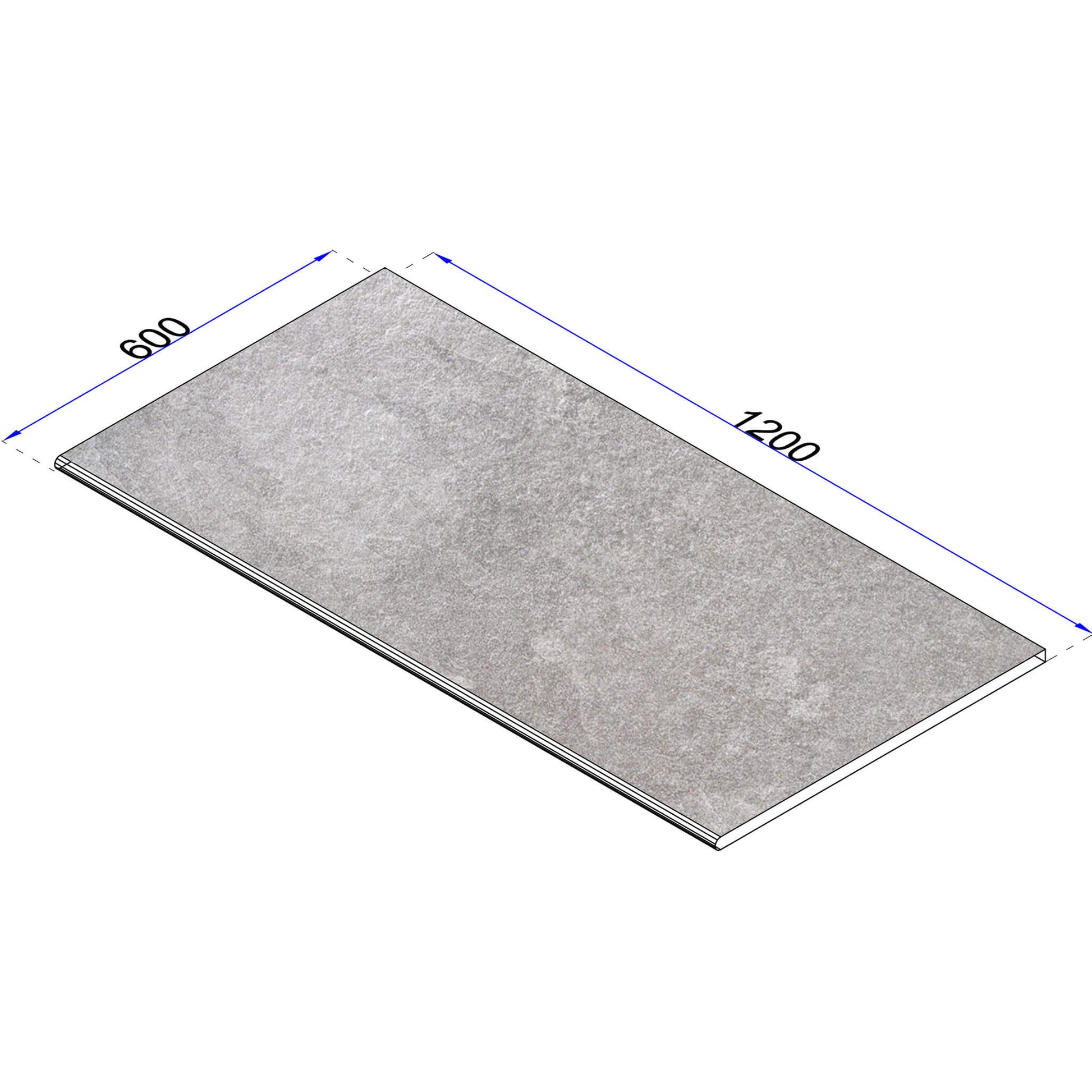 Poolrandplatte schieferoptik grau gerundete kante