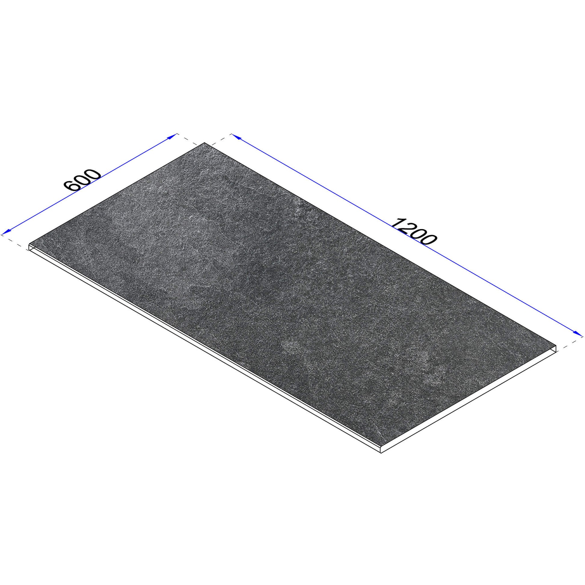 Randplatte Skizze gefaste Kante