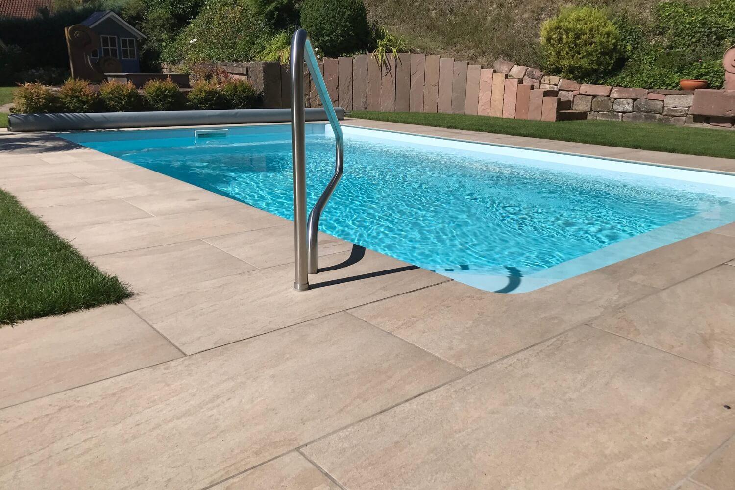 Poolrandsteine Ecke Vollmaß pureto® Rio Dorato 50x100 cm