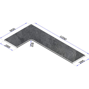 Eckplatte mit radius gerundete Kante