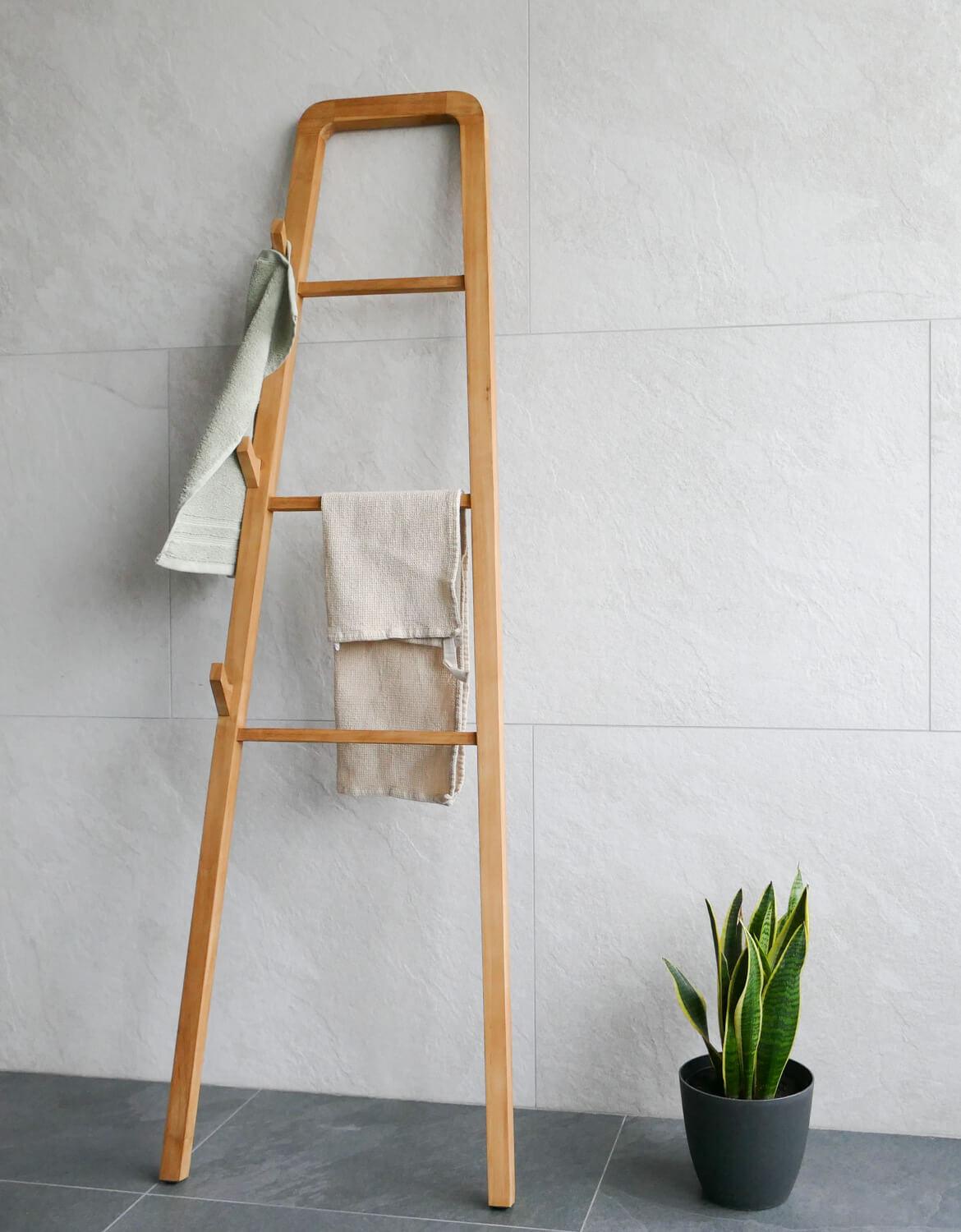 Handtuchleiter aus Teakholz Badezimmer und Gäste-WC