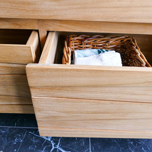 Badunterschrank Teakholz Arvid Double