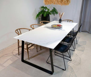 Esstisch Marmoroptik weiß Kufe