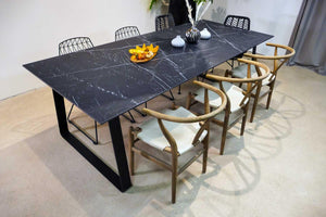 Esstisch Marmoroptik schwarz Kufe