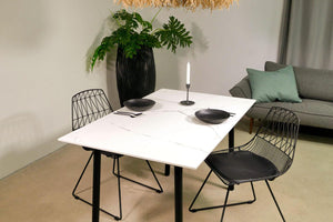 Tisch Marmoroptik weiß 130 cm