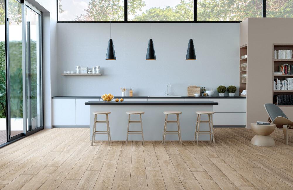 Innenfliesen pureto Holzoptik Fliesen hell Keramik ambiente