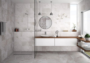 Badfliese Schieferoptik grau 30x60 cm