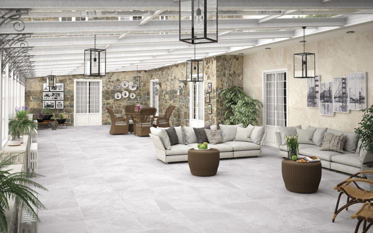 Steinoptik Fliesen weiß