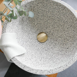 Waschbecken aus grauem Terrazzo Bowl-Form 40 cm