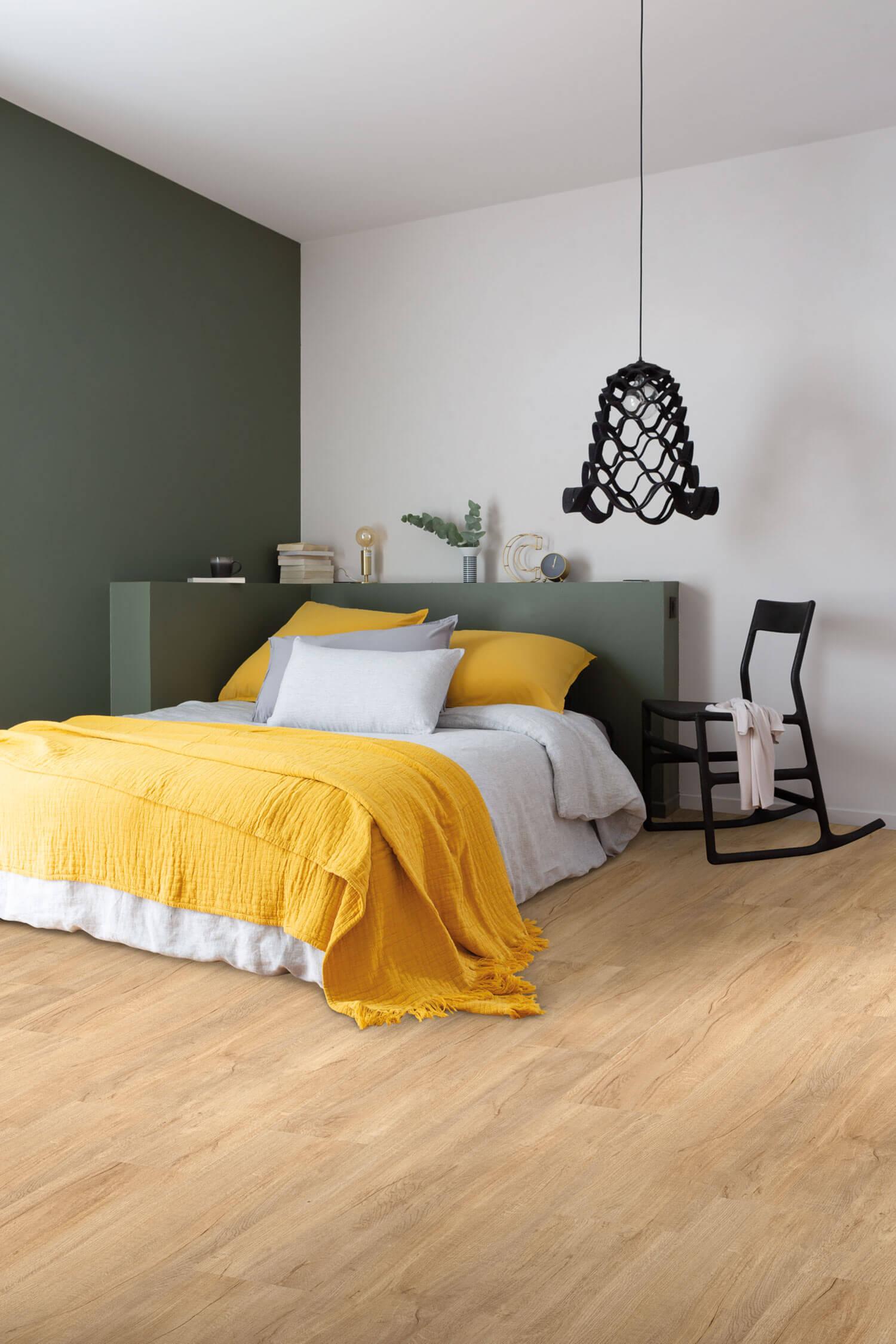 Designbodenbelag Eiche Gold für Schlafzimmer