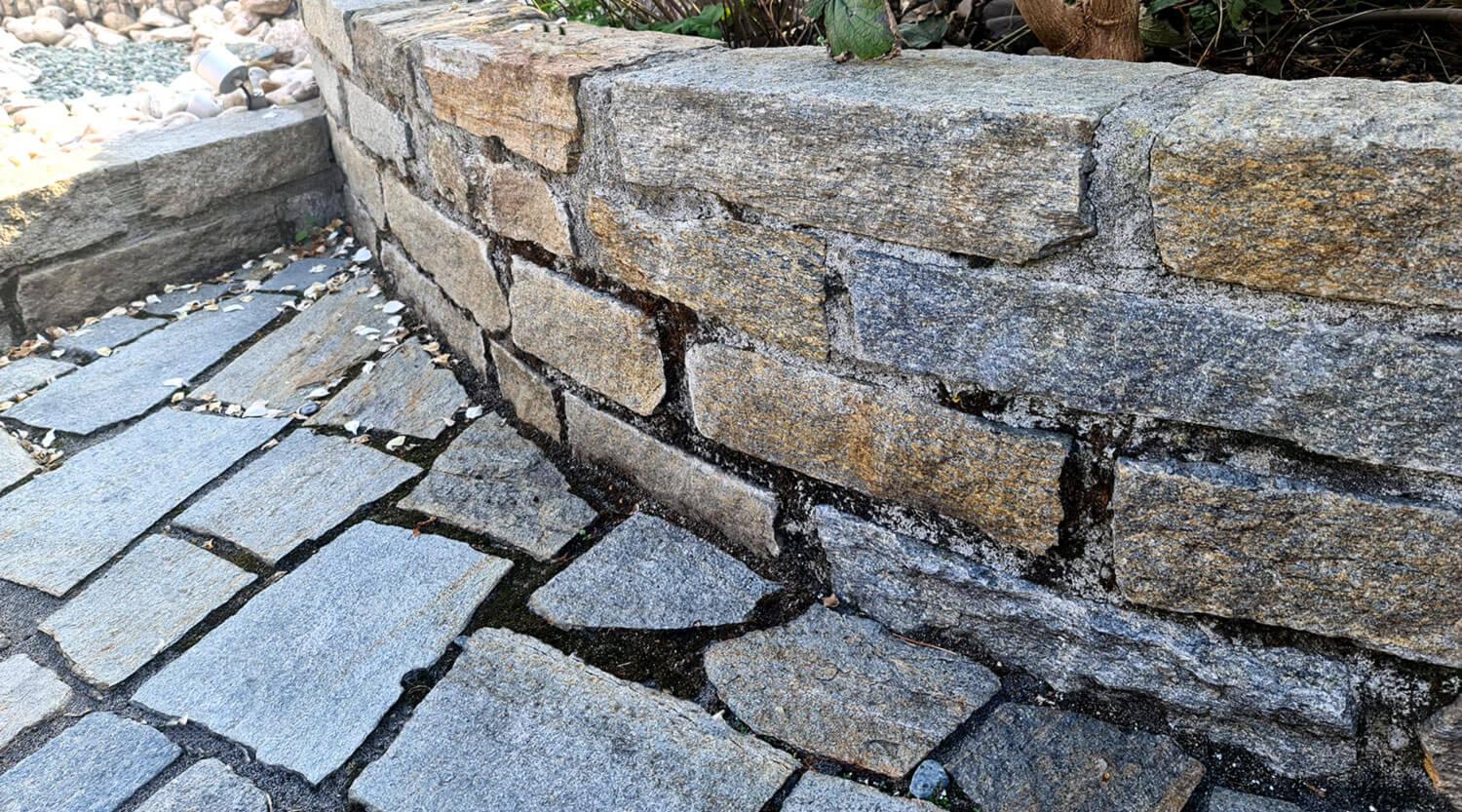 Anwendung Luserna Gneis Polygonalplatten