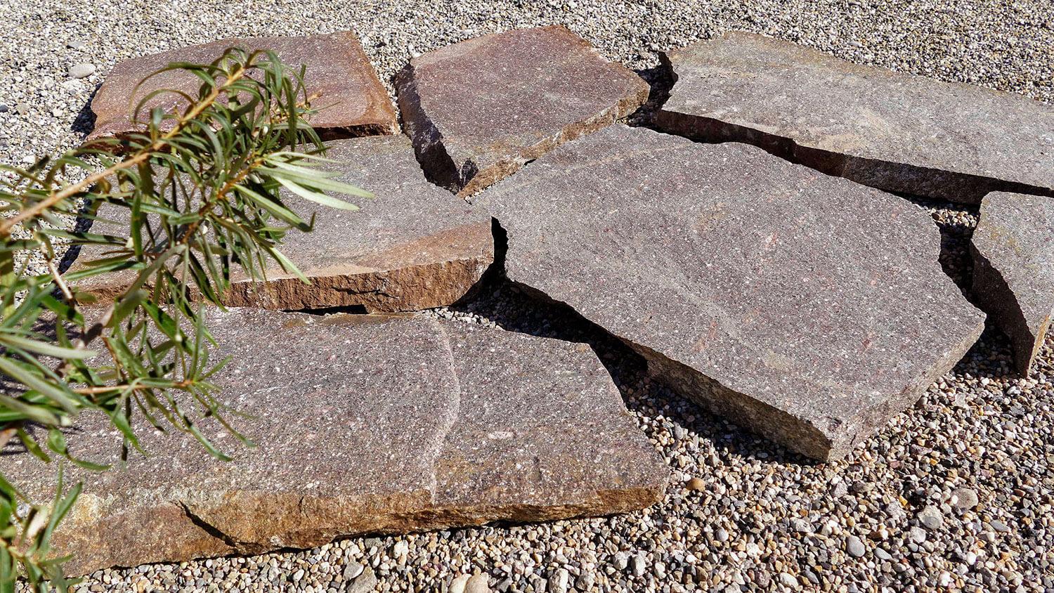 Polygonalplatten Porphyr Stärke ca. 3 bis 5 cm
