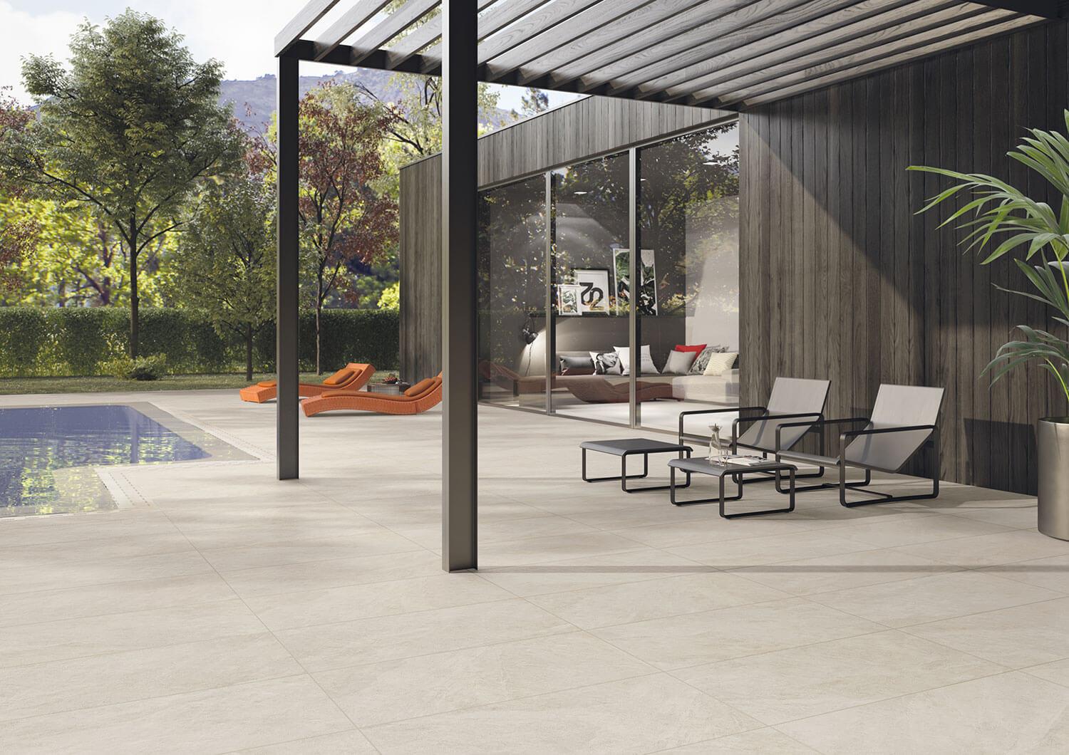 Terrassenplatten Feinsteinzeug in Sandsteinoptik