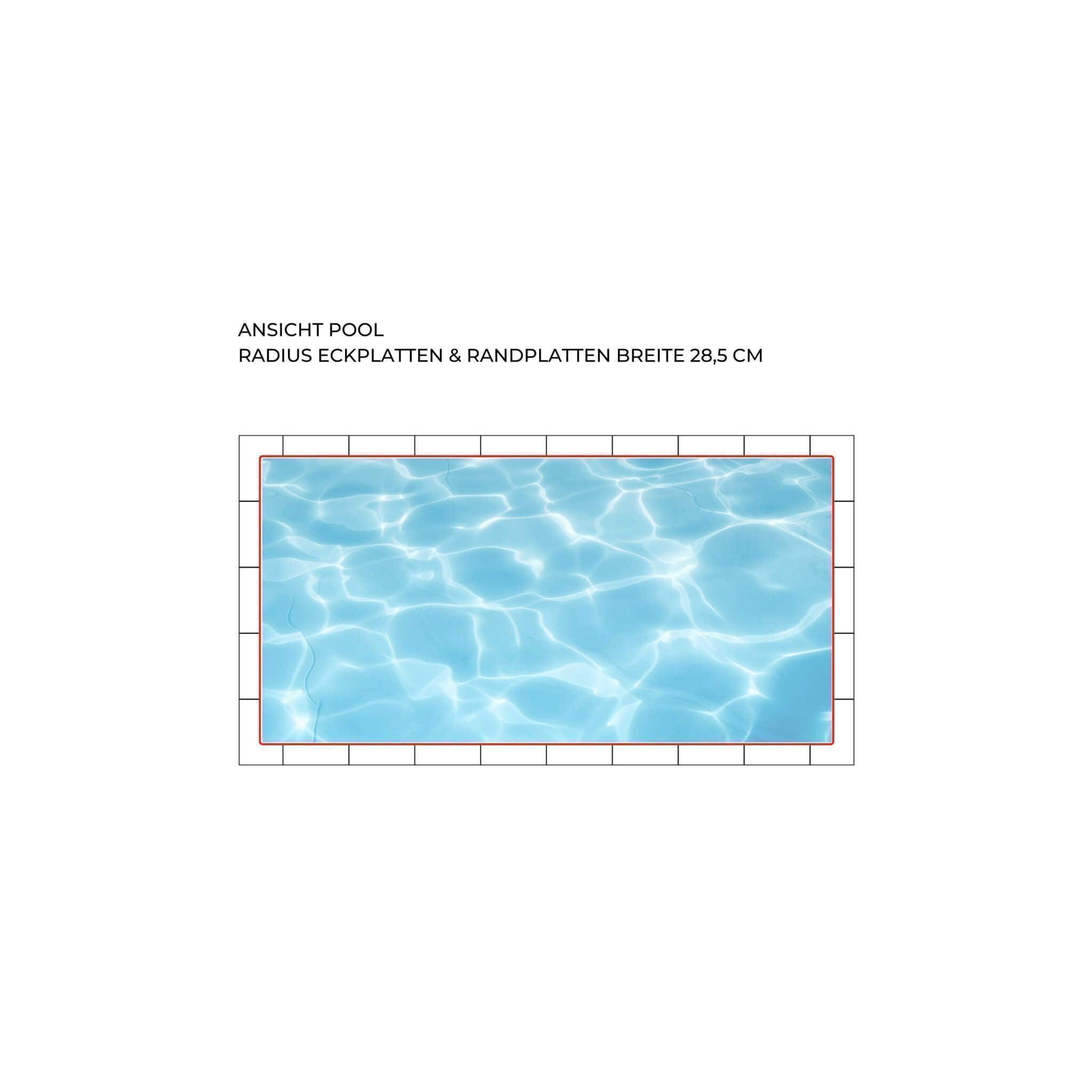 Poolrandsteine Eckplatte Radius Betonoptik Sand - flairando