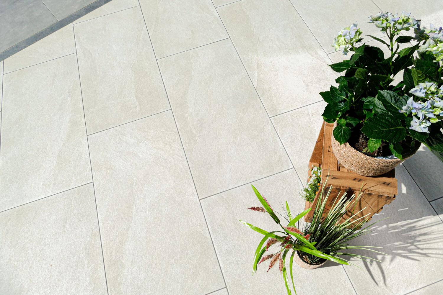 pureto® Rio Sand Terrassenplatten Keramik in Steinoptik