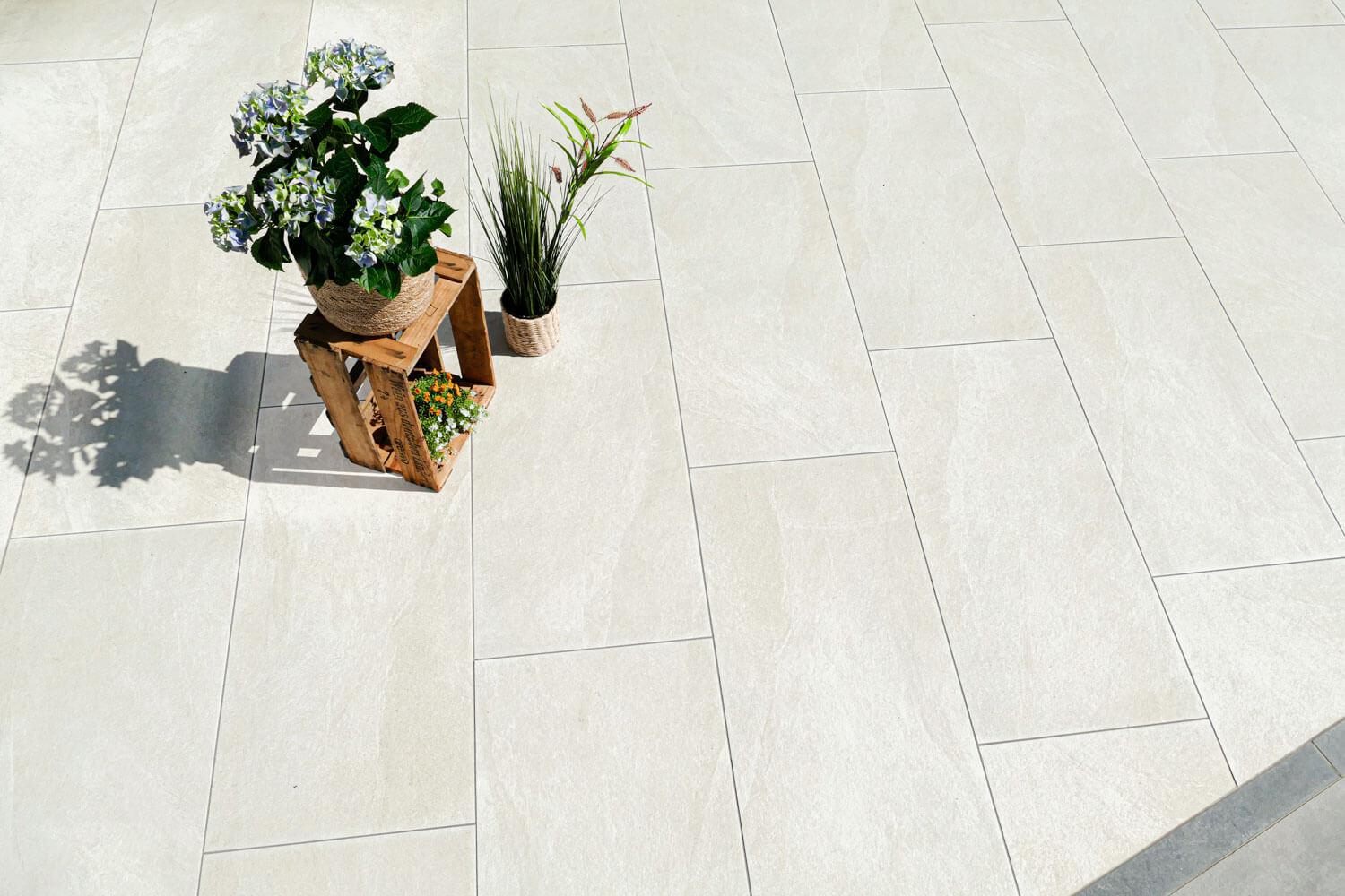 Terrassenplatten Feinsteinzeug Steinoptik Sand