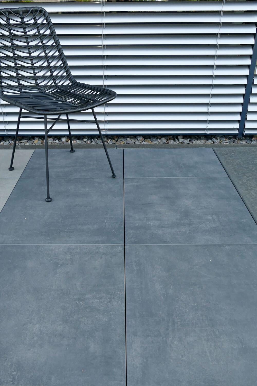 Terrassenplatten Betonoptik Anthrazit 60x60 aus Keramik