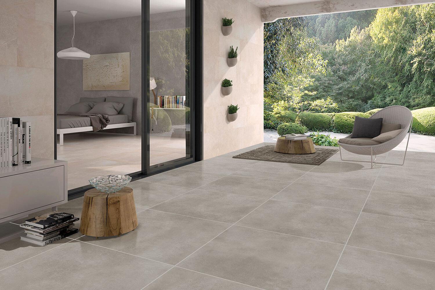 Poolrandsteine Eckplatte Radius Betonoptik Sand