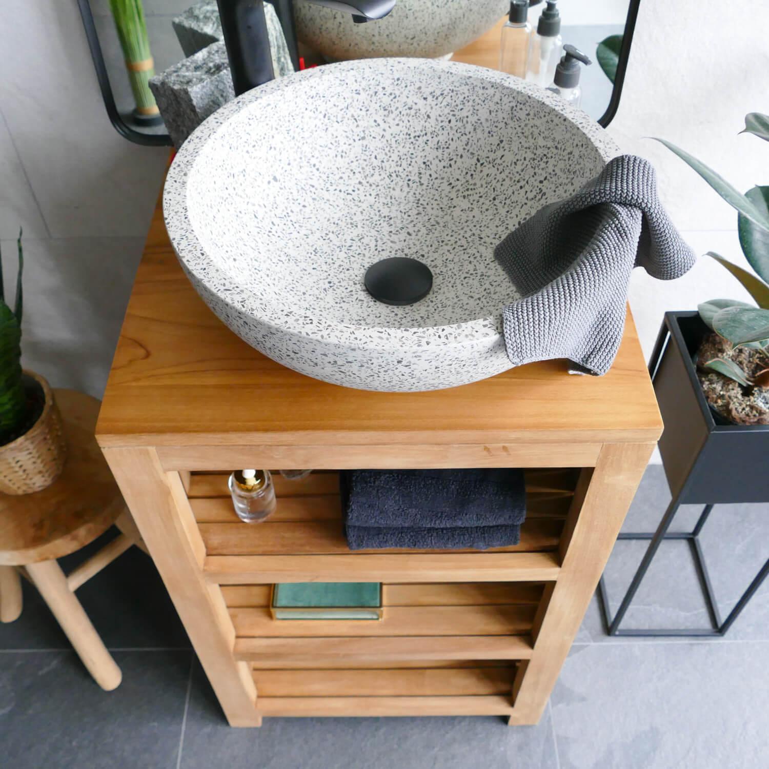 Terrazzobecken grau bowl 40 cm