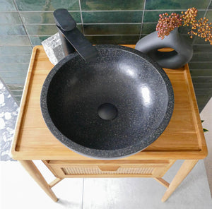 schwarzes Terrazzobecken 40 cm bowl