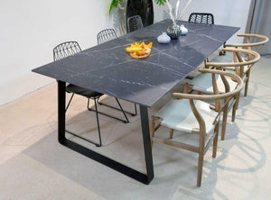 Esstisch Marmoroptik schwarz Kufe
