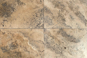 Travertin Terrassenplatten Country Natursteinplatten Format Detail Oberfläche