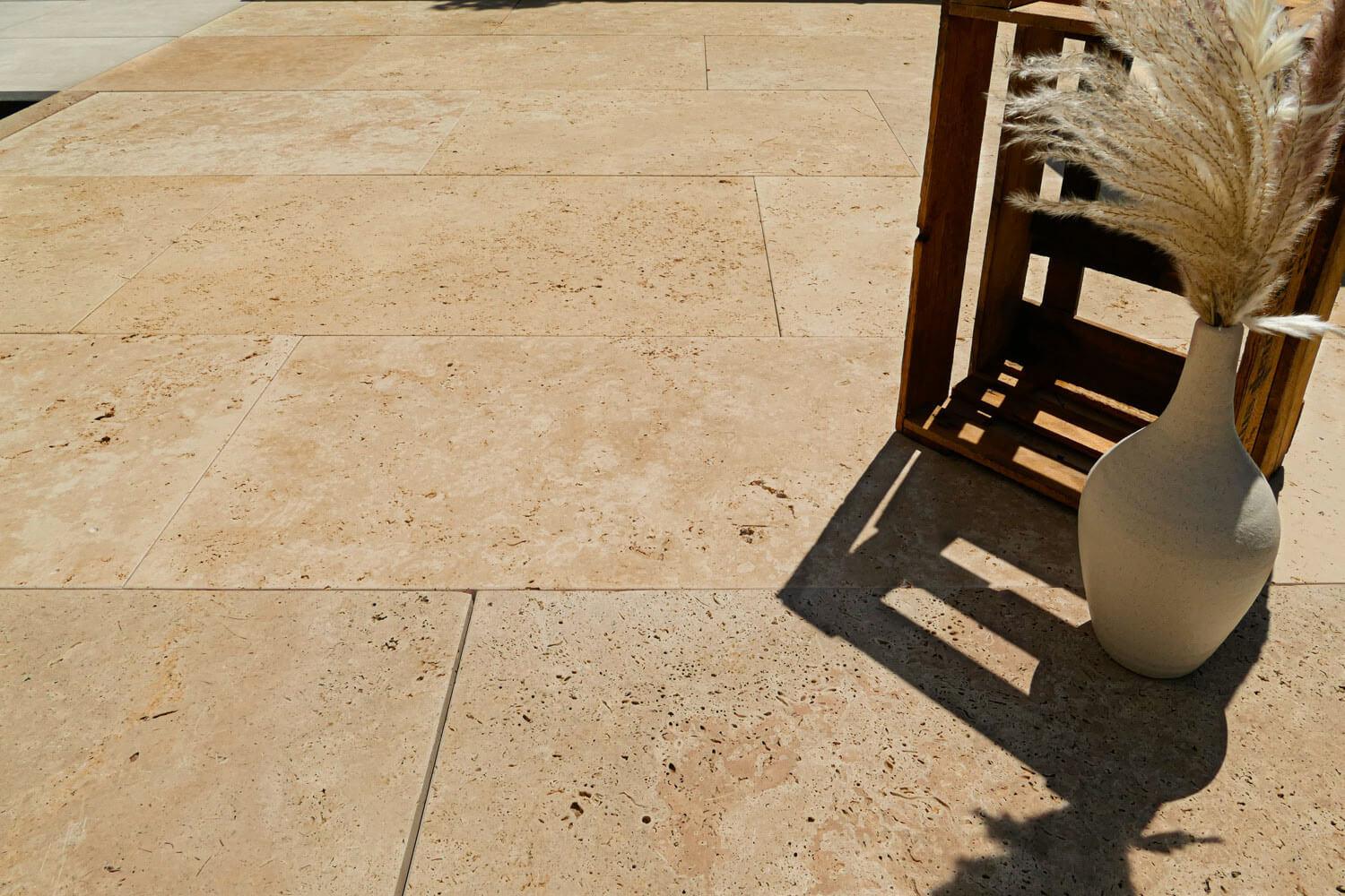 Terrassenplatten Travertin Marrone 91,4 x 61 cm