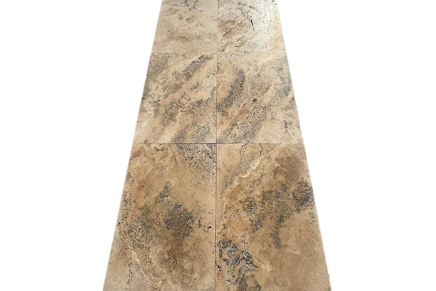 Travertin Country 91,5x61x3 cm Terrassenplatten Wegplatten Naturstein Verlegung Ansicht