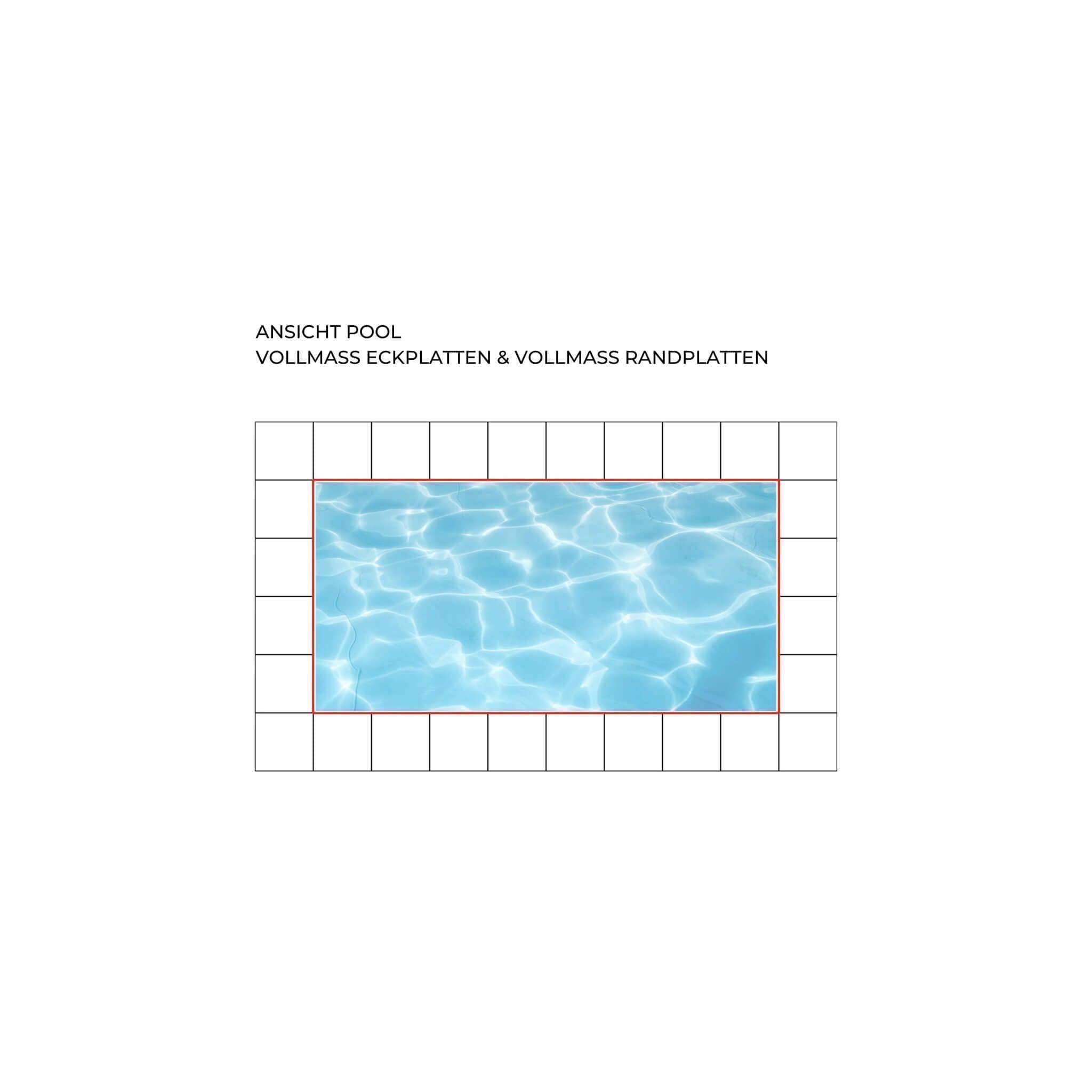 Poolrandsteine Vollmaß Zementoptik Grau 60x60 cm - flairando