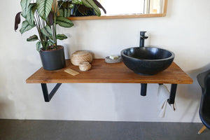 Waschtischplatte Teakholz rustikal