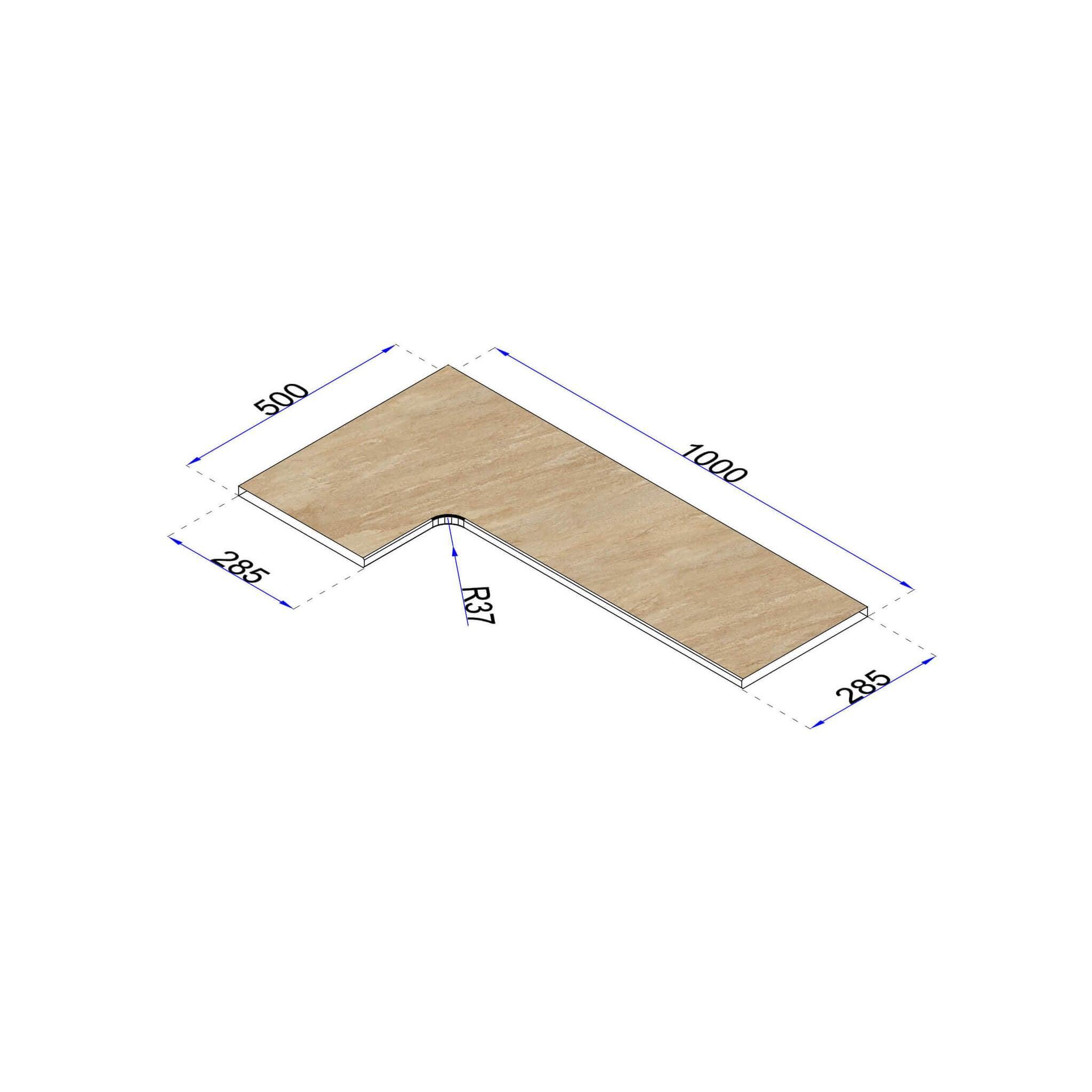 Poolrandsteine Eckplatte Radius pureto® Rio Dorato