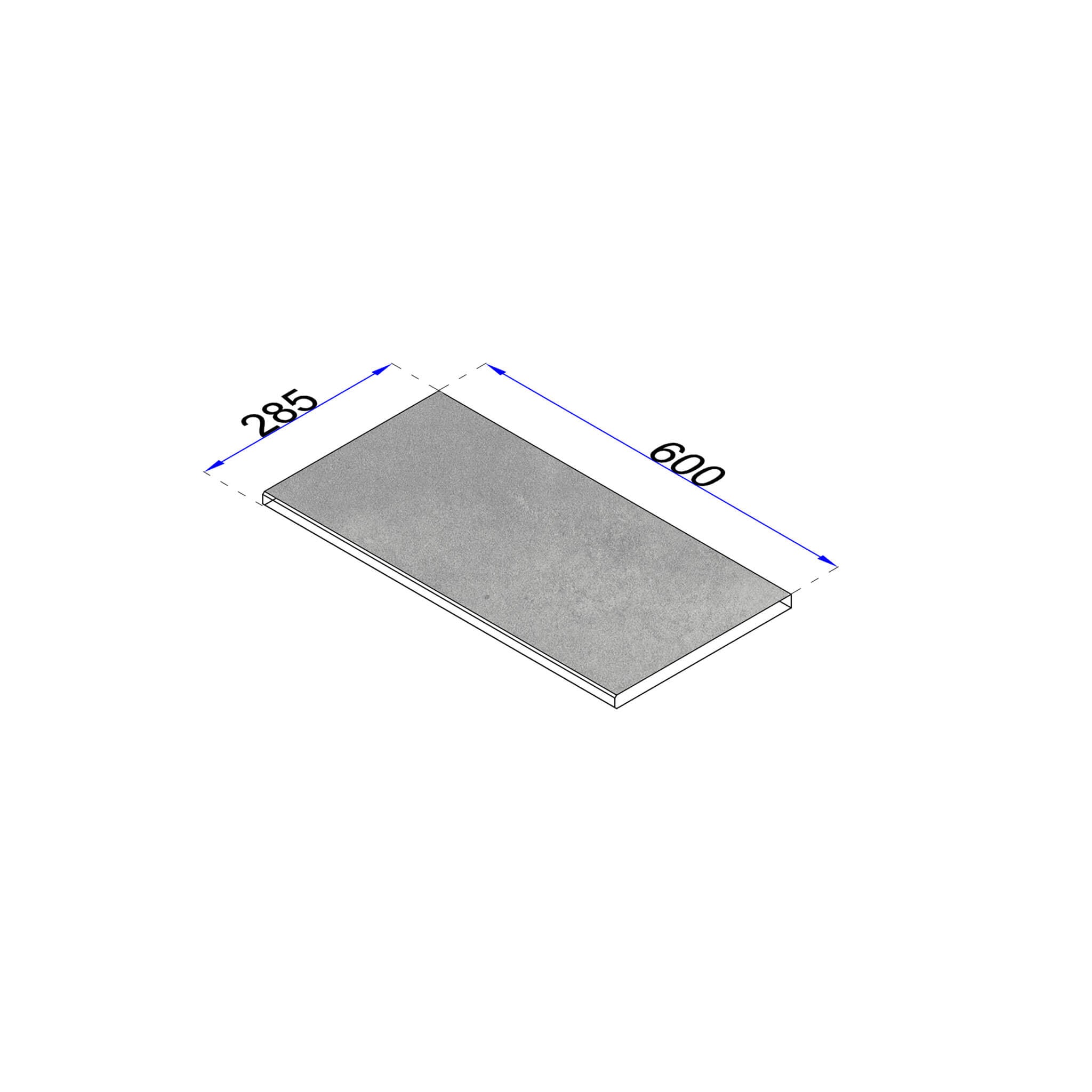Poolrandsteine 28,5 cm Zementoptik Grau