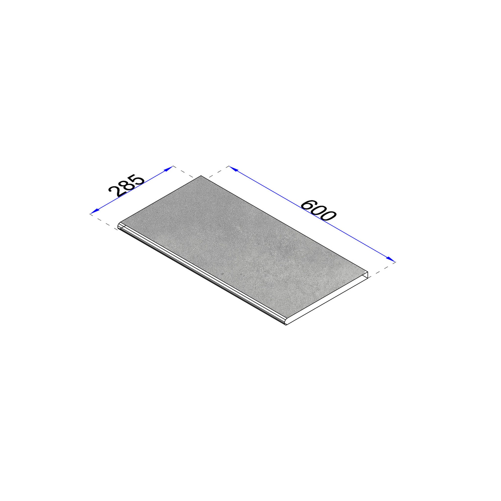 Poolrandsteine 28,5 cm Zementoptik Grau