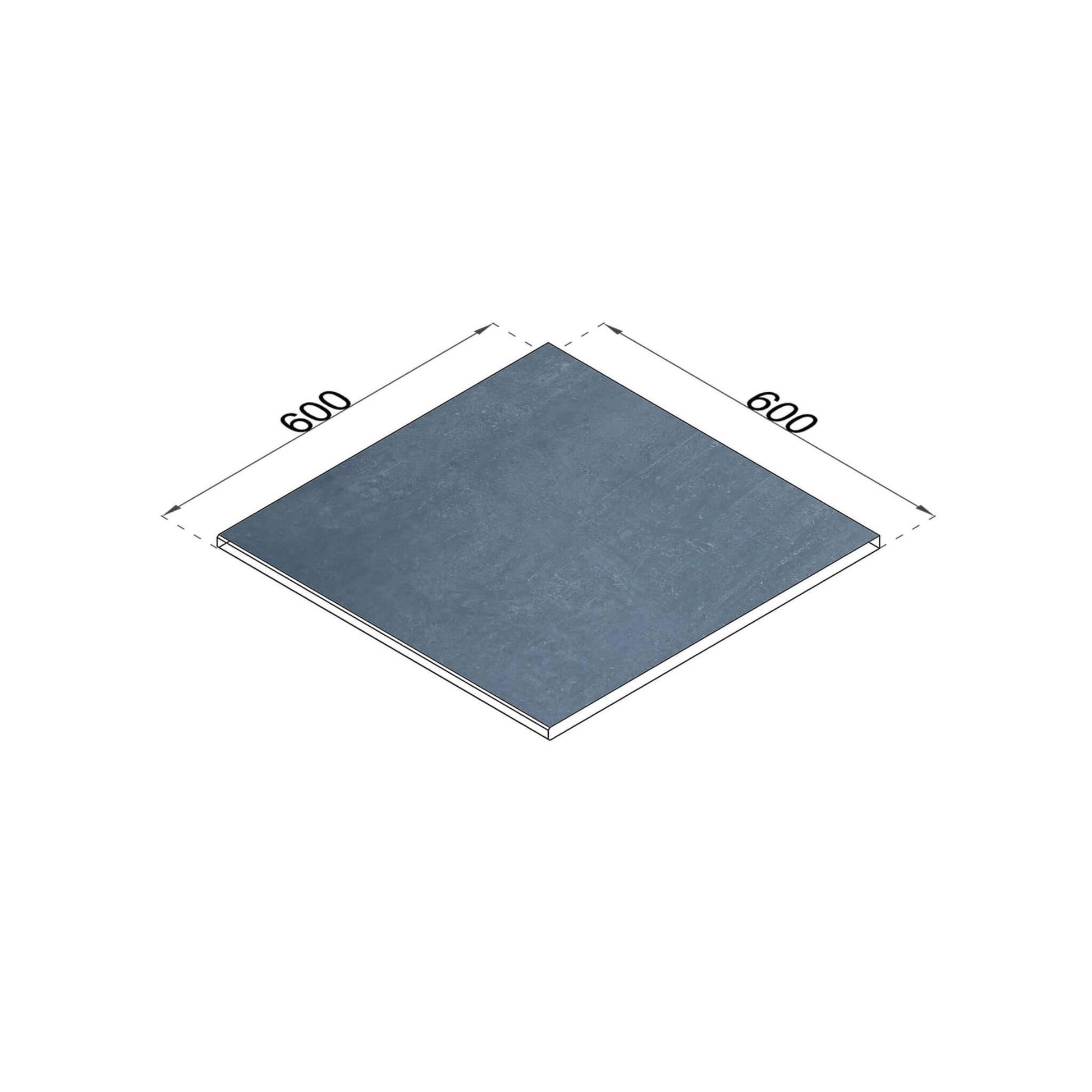 Betonoptik anthrazit Poolrandplatte Vollmaß 60x60 cm gefast 