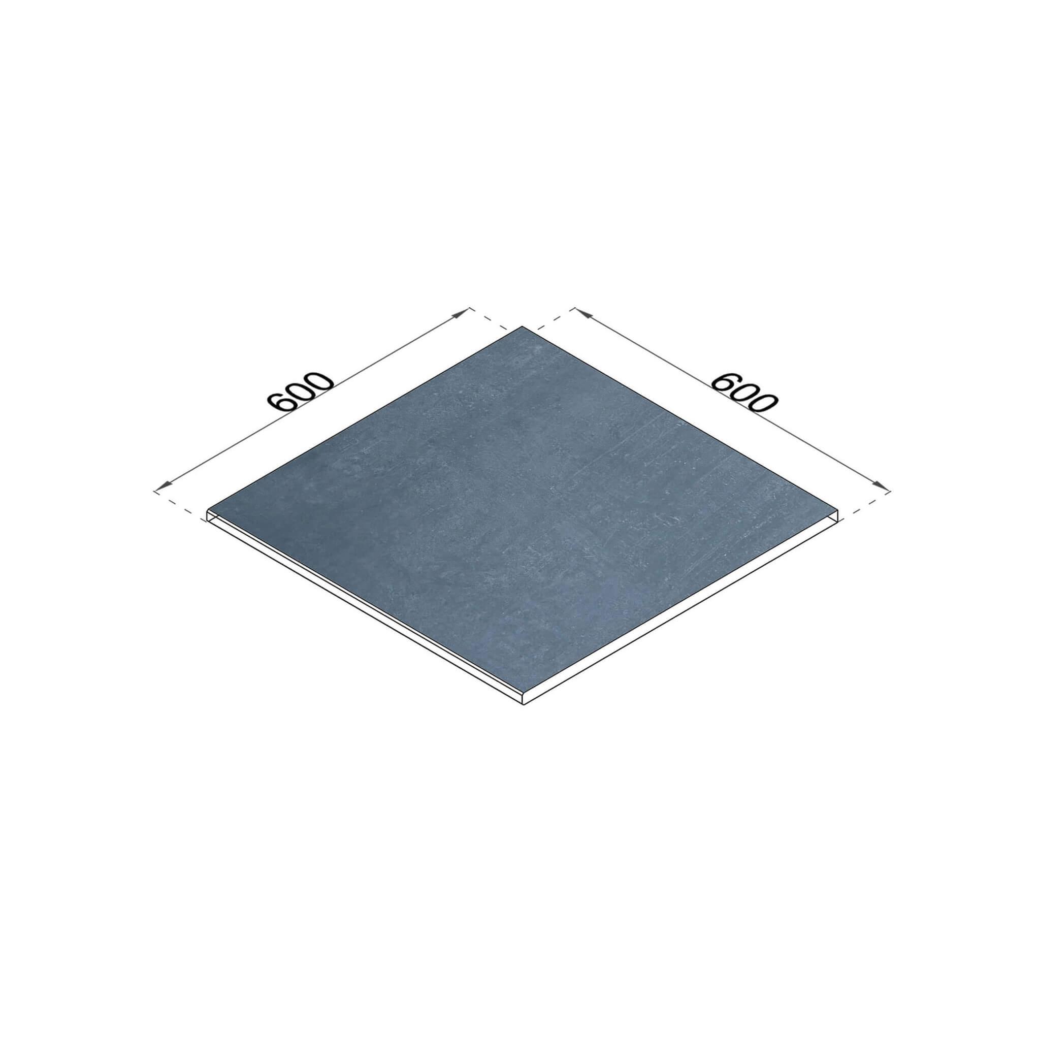Betonoptik anthrazit Poolrandplatte Vollmaß 60x60 cm gefast 