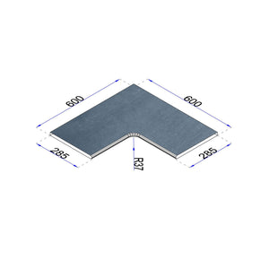 Pooleckplatte Betonoptik anthrazit Radius 37 mm 60x28,5 cm Kante gerundet