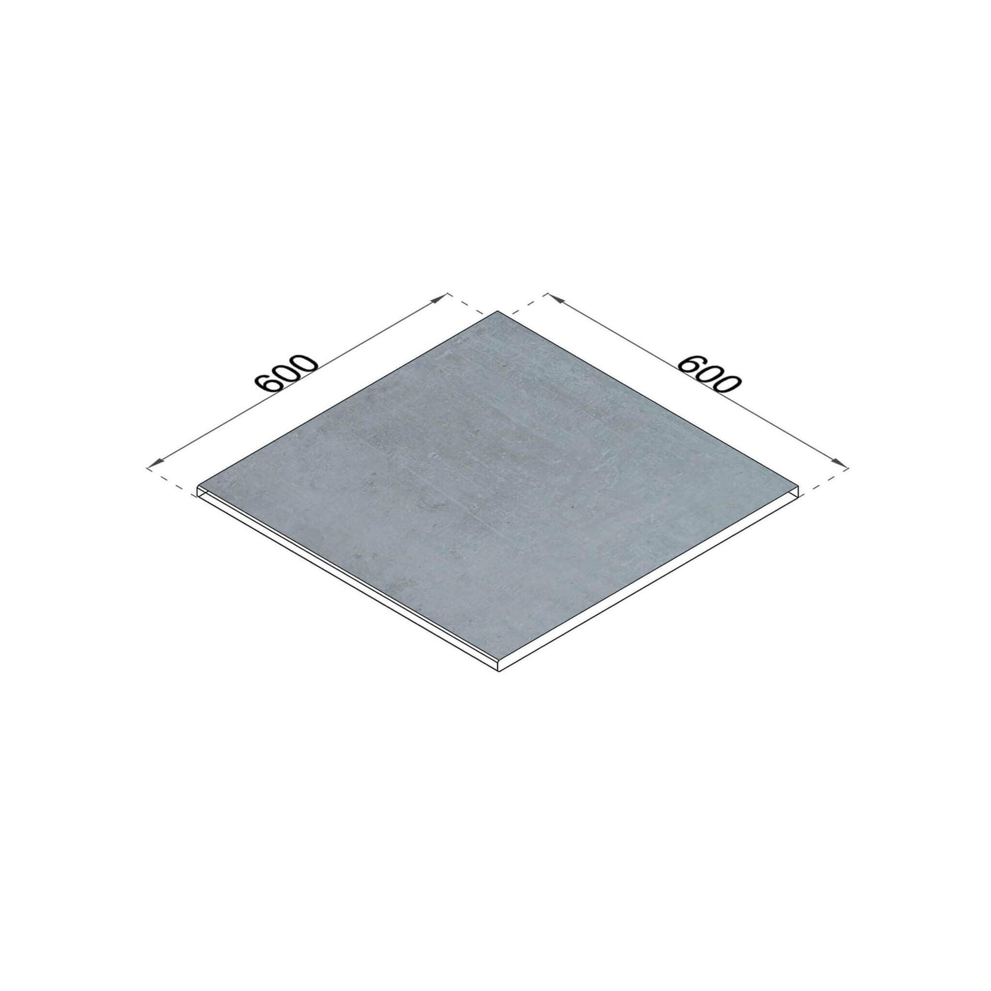 Poolrandplatte Betonoptik Grau 60x60 cm Kante gefast 