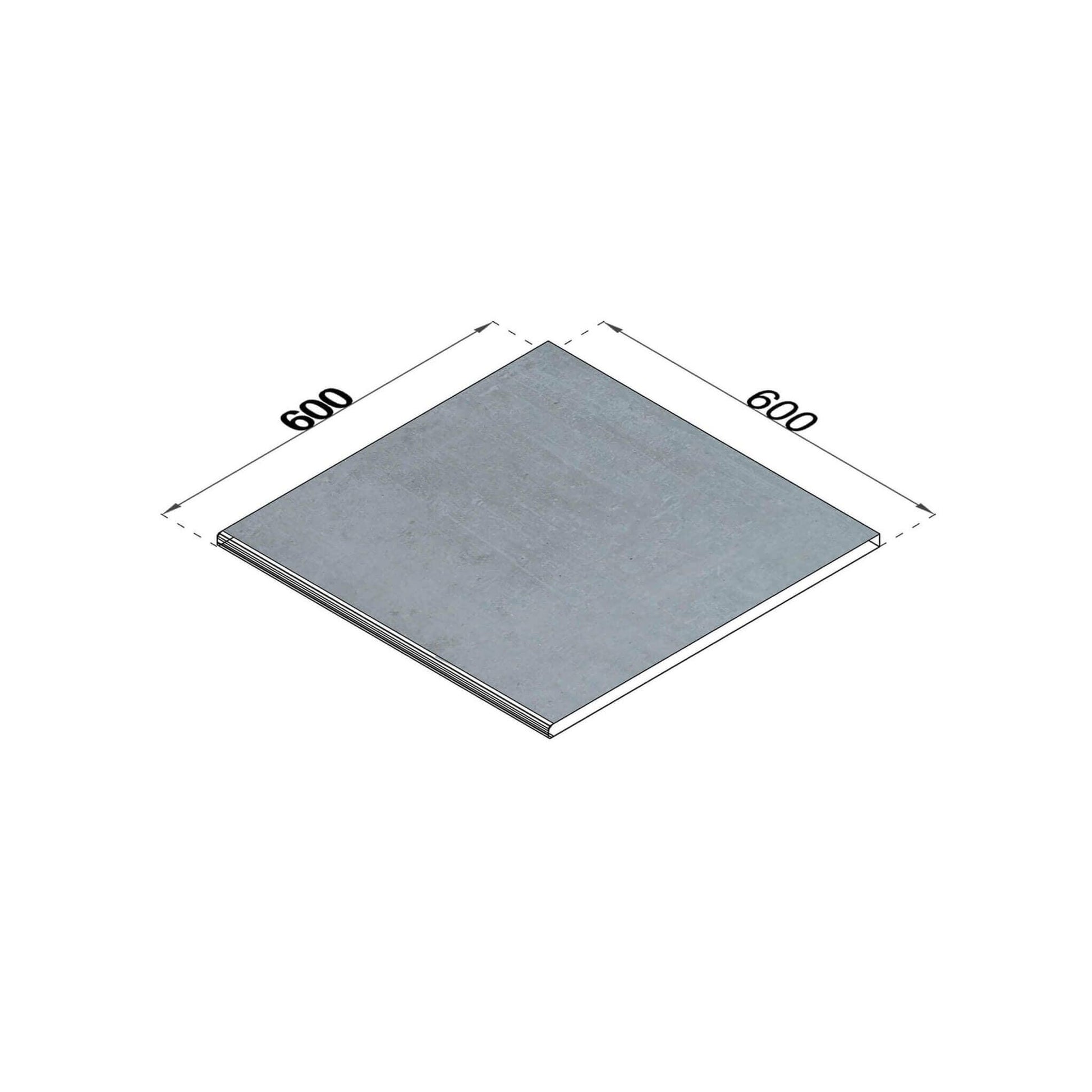 Poolrandplatte Betonoptik grau 60x60 cm Kante gerundet