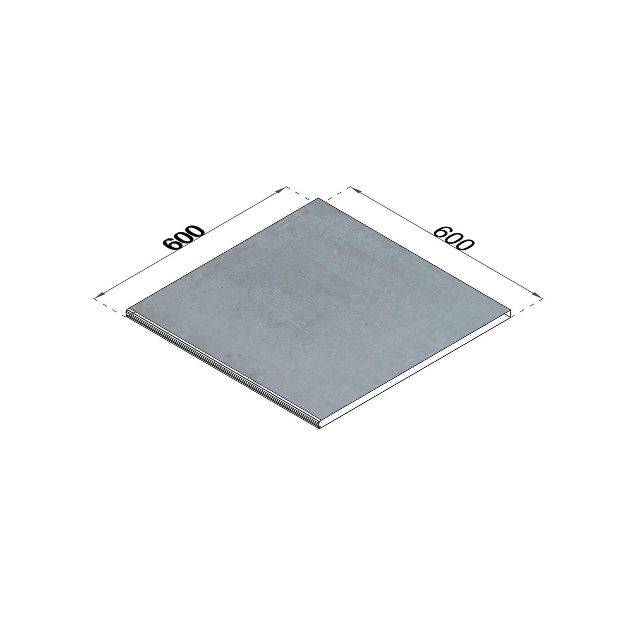 Poolrandplatte Betonoptik grau 60x60 cm Kante gerundet
