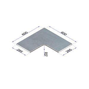Pooleckplatte Betonoptik grau 60x28,5 cm Radius 37 mm Kante gerundet