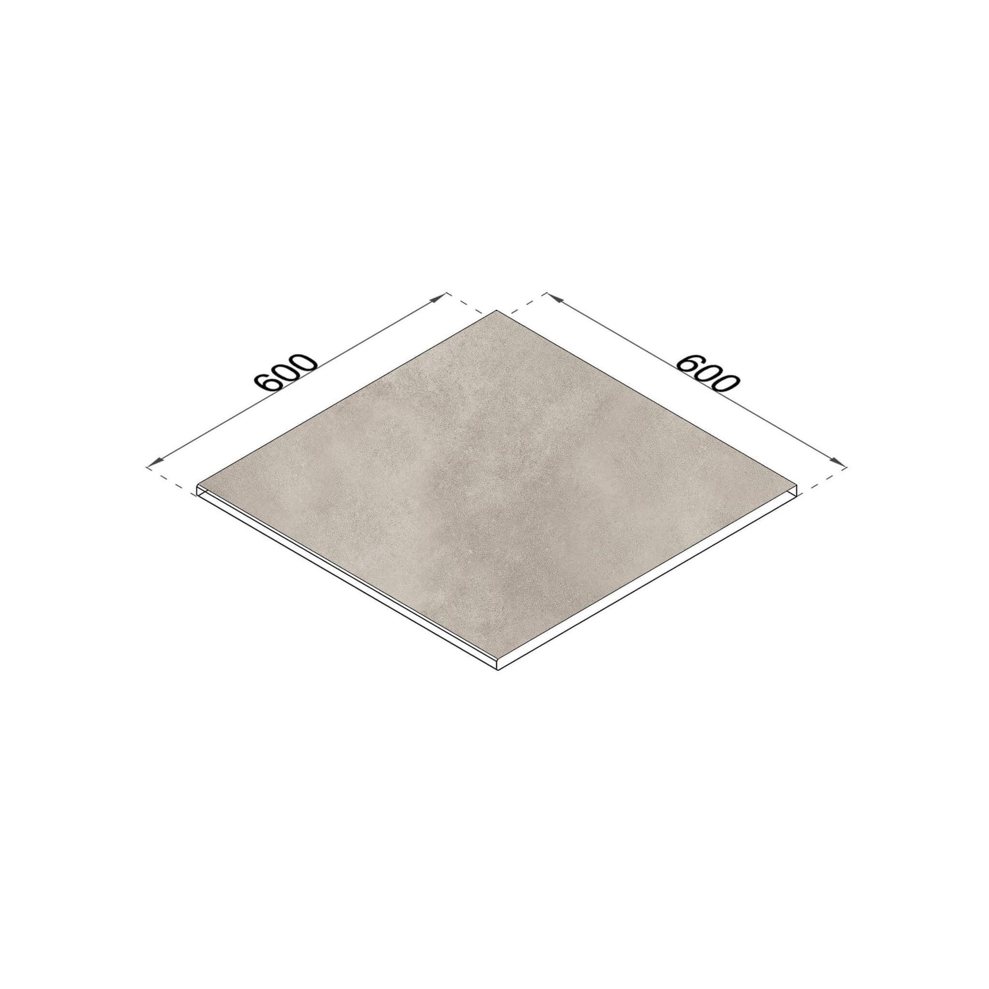 Poolrandplatte Betonoptik Sand 60x60 cm Kante gefast