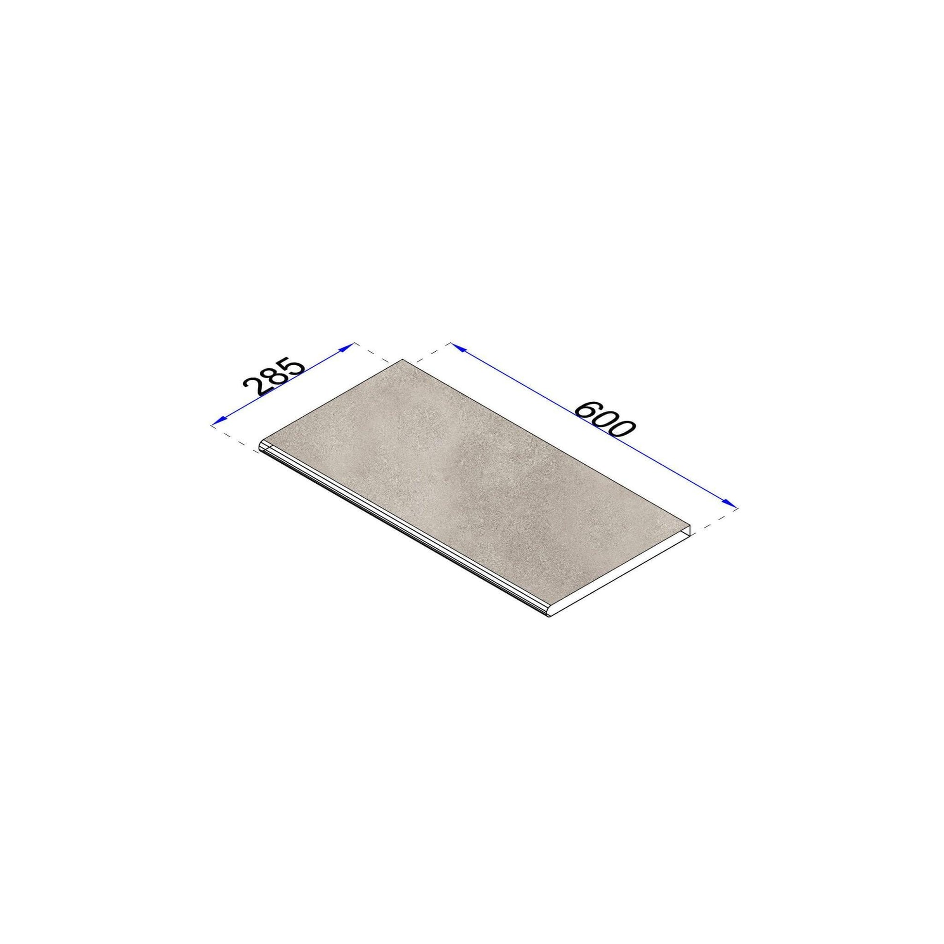 Poolrandplatte Betonoptik anthrazit 60x28,5 cm Kante gerundet