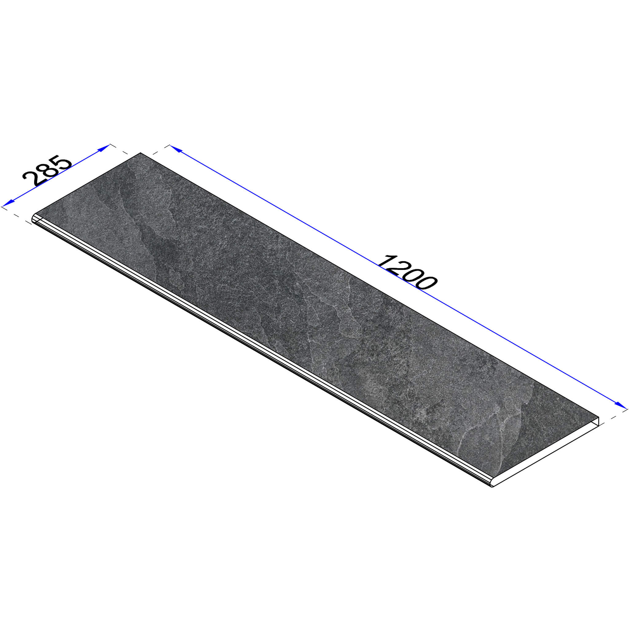 Randplatte Skizze 28,5 cm gerundete Kante 