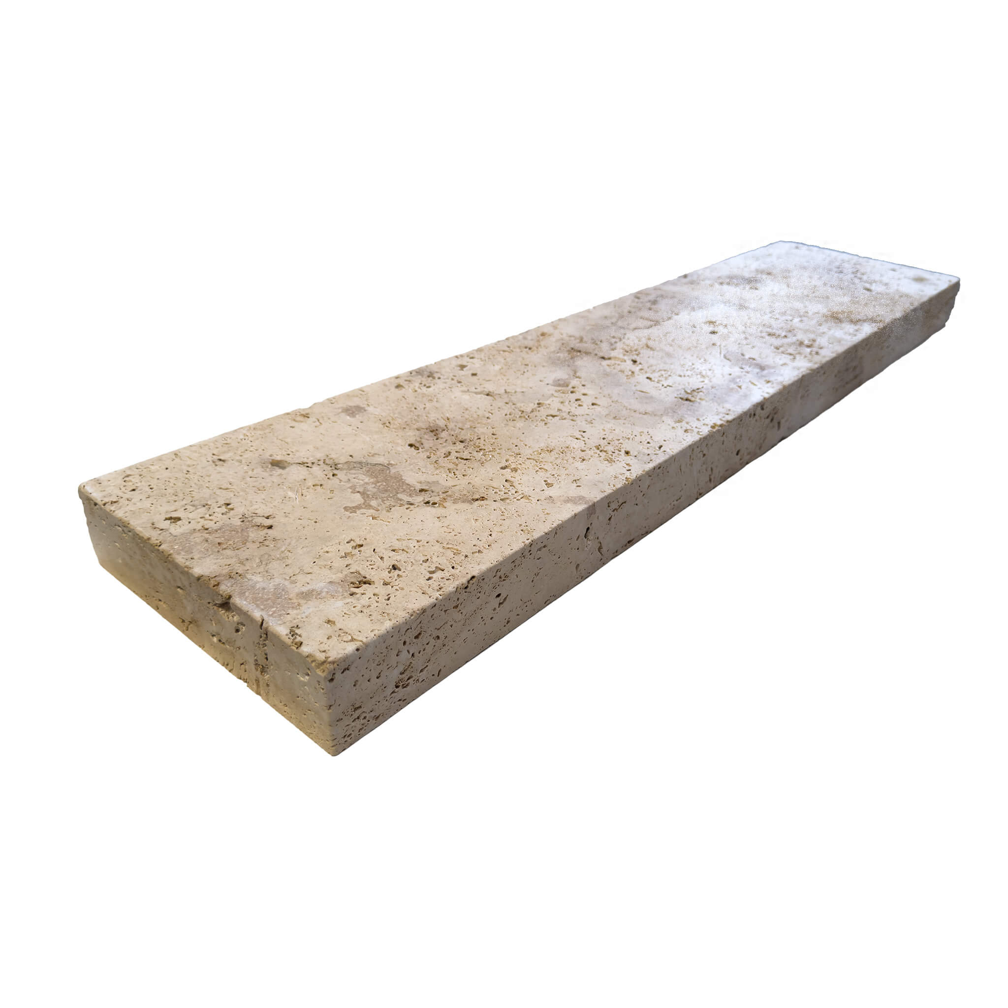 Travertin Kantenstein Rasenkanten 100x25x6 cm Produktfoto liegend