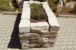 Kalkstein Mauersteine Hochbeet